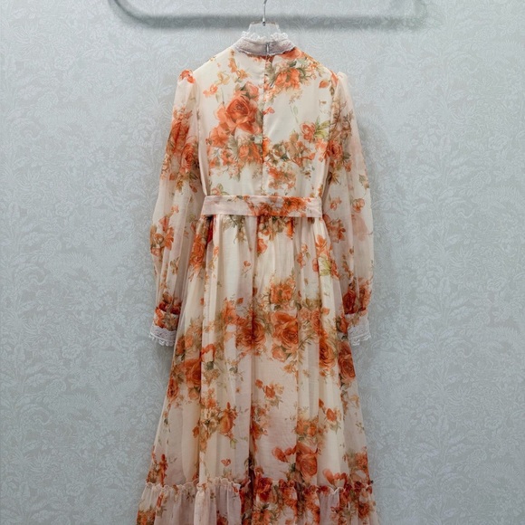Zimmermann Floral Dress with Orange and Cream Hues - Picture 3 of 6